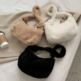 Fluffy Plush Shoulder Bag Soft Handbag Warm Underarm Bag