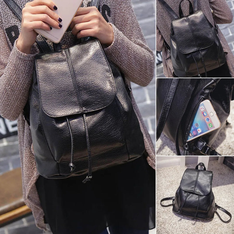 Leather Backpack Rucksack School Bag Shoulder Bags Satchel