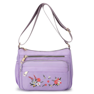 Girls Floral Embroidery Shoulder Crossbody Bag Large Capacity Christmas