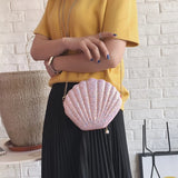 Mermaid Seashell Purse Cross-Body Shoulder Bag Glitter Sequins Chain Evening Pur