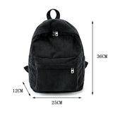Corduroy Mini Backpack School Travel Bag 4 Colors