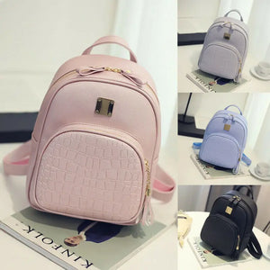 Women Girls Mini PU Leather Backpack Rucksack School Bag
