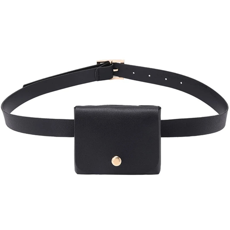 Women Girls PU Leather Fanny Pack Waist Bag Cell Phone Travel Pouch