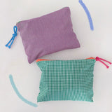 Plaid Makeup Bag Cotton And Linen Zipper Pouch Large Capacity Storage