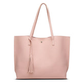 Tassel Shoulder Bag for Women Girls with Large Capacity