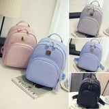 Women Girls School Bag PU Leather Anti-Theft Backpack Rucksack
