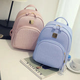 Women Girls School Bag PU Leather Anti-Theft Backpack Rucksack
