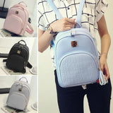 Women Girls School Bag PU Leather Anti-Theft Backpack Rucksack