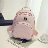 Women Girls School Bag PU Leather Anti-Theft Backpack Rucksack