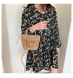 Straw Cross-body Bag with Tassels for Women Girls