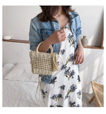 Straw Cross-body Bag with Tassels for Women Girls