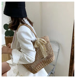 Straw Cross-body Bag with Tassels for Women Girls