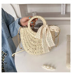 Straw Cross-body Bag with Tassels for Women Girls