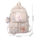 Harajuku Style Student Backpack with Pendant Laptop Drop