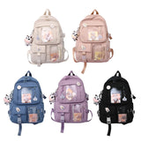 Harajuku Style Student Backpack with Pendant Laptop Drop