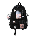 Harajuku Style Student Backpack with Pendant Laptop Drop