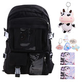 Harajuku Style Student Backpack with Pendant Laptop Drop