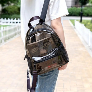 Transparent PVC Backpack for Women Girls Travel Daypack