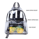 Clear PVC Backpack for Women Girls College Travel Rucksack