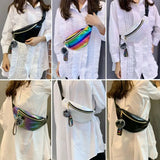 Rainbow Colorful Fanny Belt Bag Pom Tassel Hip Bum Bags