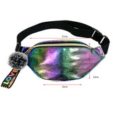 Rainbow Colorful Fanny Belt Bag Pom Tassel Hip Bum Bags