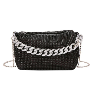 Glitter Evening Bag Rhinestone Crossbody Handbag for Nightclub Party