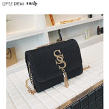 Women Glitter Envelope Clutch Bag Tassel Chain Crossbody