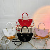 Women Hand Bag Rose Flower Printed One-shoulder Messenger Bag