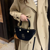 Women Hand Bag Rose Flower Printed One-shoulder Messenger Bag
