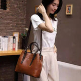 Vintage Red Shoulder Bag Soft PU Leather Totes Designers