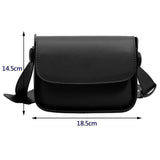 Women Small Square Leather Crossbody Bag with Flap Pocket