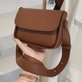 Small Leather Crossbody Bag for Women with Flap Pocket