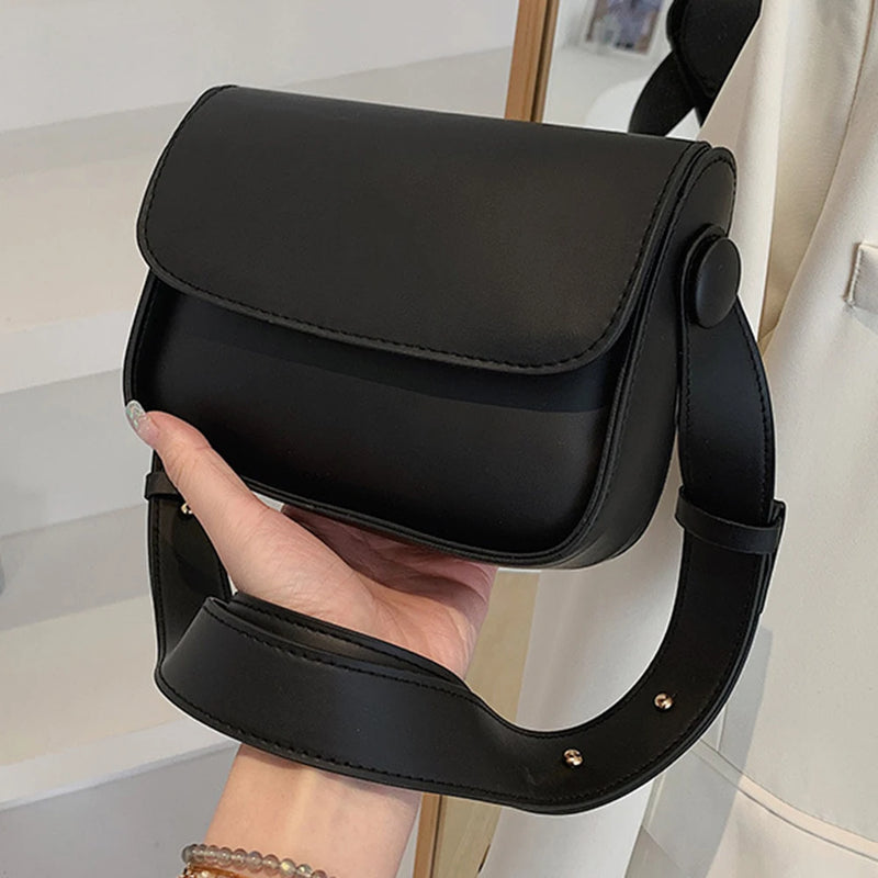 Small Leather Crossbody Bag for Women with Flap Pocket