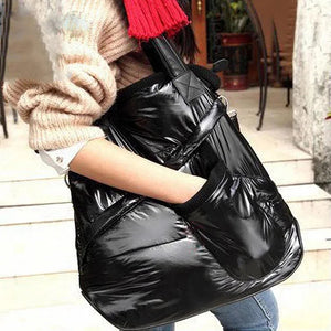 Winter Space Cotton Handbag Shoulder Bag Down Female Warm Tote Clutches