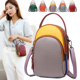 Women Leather Shoulder Bag Mini Mobile Phone Wallet