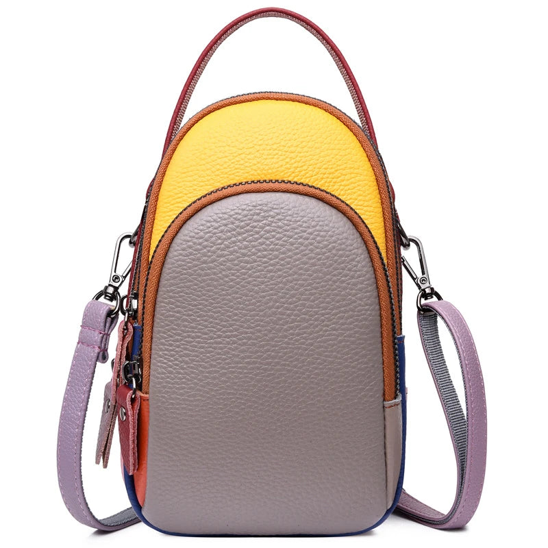 Women Leather Shoulder Bag Mini Mobile Phone Wallet