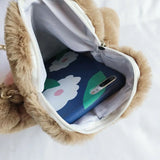 Women Faux Fur Chain Shoulder Bag Tote Purse Messenger Travel