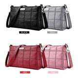 Women Leather Plaid Messenger Bag High Handbags Small Square Package