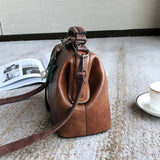 Leather Shoulder Bag Women Crossbody Tote with Star Pendant
