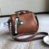 Leather Shoulder Bag Women Crossbody Tote with Star Pendant