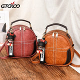 Leather Women Shoulder Bag Small Crossbody Handbag Casual Square Style