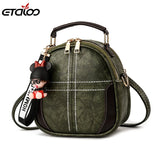 Leather Women Shoulder Bag Small Crossbody Handbag Casual Square Style