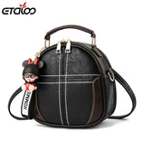 Leather Women Shoulder Bag Small Crossbody Handbag Casual Square Style