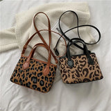 Leopard Pattern Shoulder Crossbody Bag Female Leather Purse