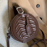 Women Handbag Round Crossbody Shoulder Bags Classic Leather Clutch