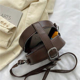 Women Handbag Round Crossbody Shoulder Bags Classic Leather Clutch