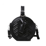 Women Handbag Round Crossbody Shoulder Bags Classic Leather Clutch