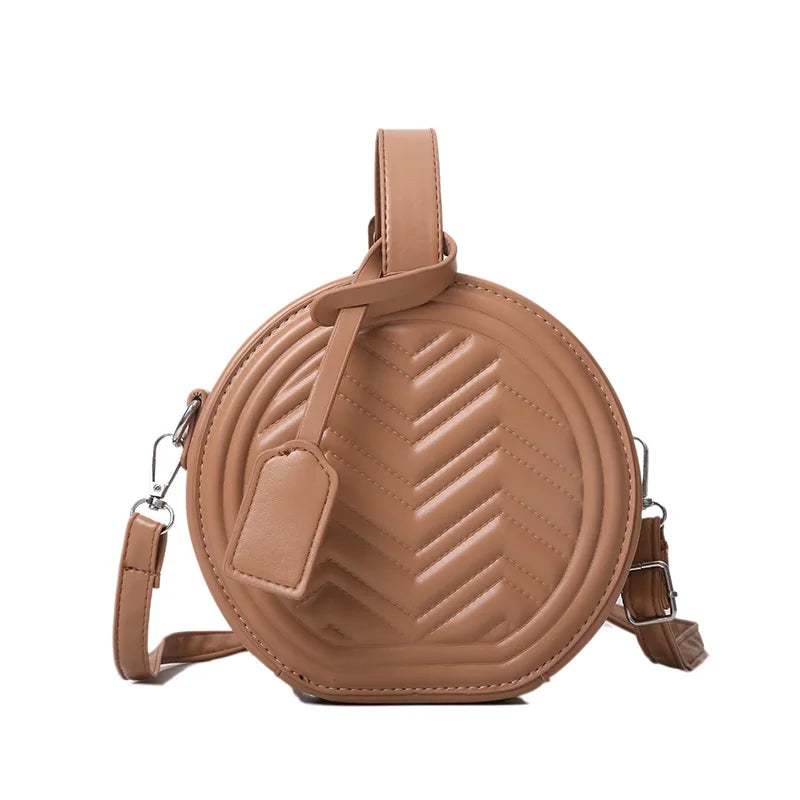 Women Handbag Round Crossbody Shoulder Bags Classic Leather Clutch