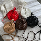 Women Handbag Round Crossbody Shoulder Bags Classic Leather Clutch