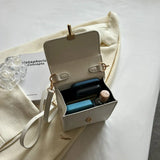 Square Leather Shoulder Bag Crossbody Clutch Casual Messenger